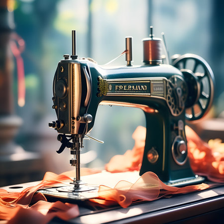 old industrial sewing machine for tailoring and sewingの素材