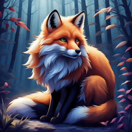 Foxes sneak through the undergrowth looking for foodの素材