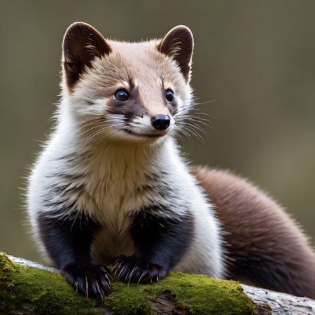 The meadow-nimble marten roams through the undergrowth in search of foodの素材
