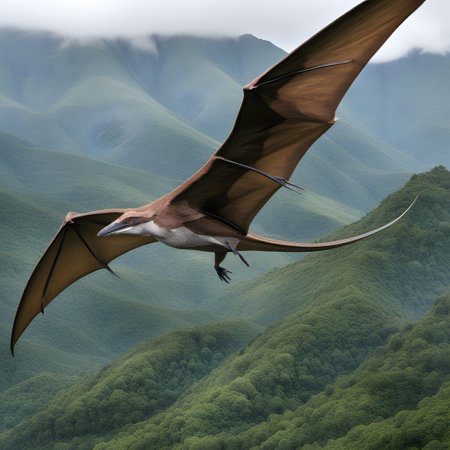 Pteranodon living in the air were up to mischief in prehistoric timesの素材