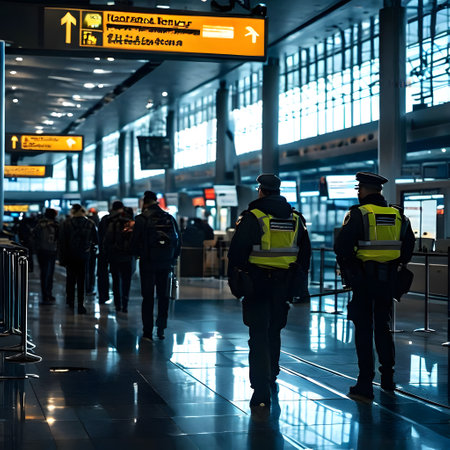Airport security check with check-in at the counterの素材