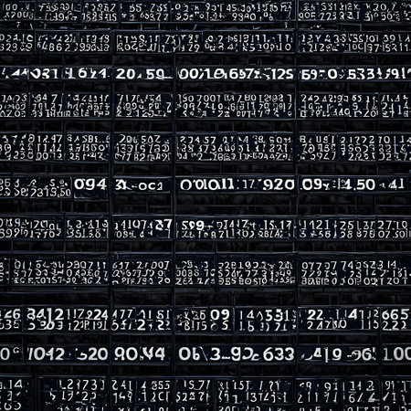 colorful numbers and digits on a blackboardの素材