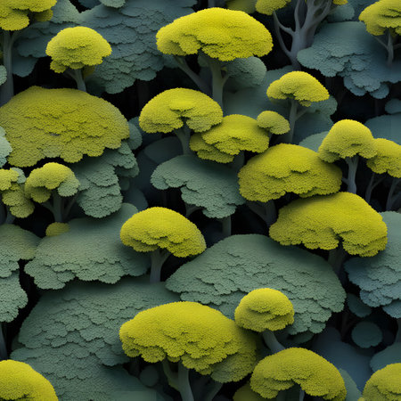 Colorful lichens live in symbiosis in the forestの素材