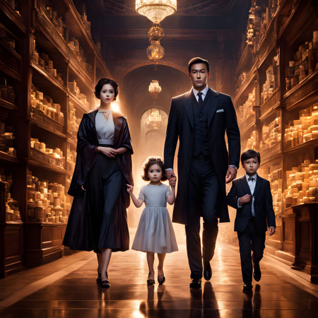 happy family parents with children at leisureの素材