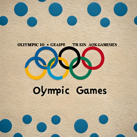 big, colorful Olympic Games with athletes from all over the worldの素材