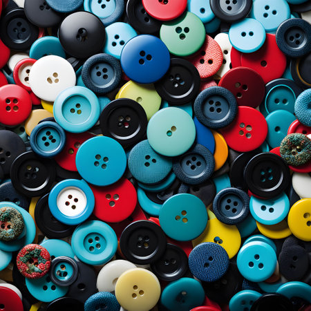 different colorful buttons for different clothesの素材