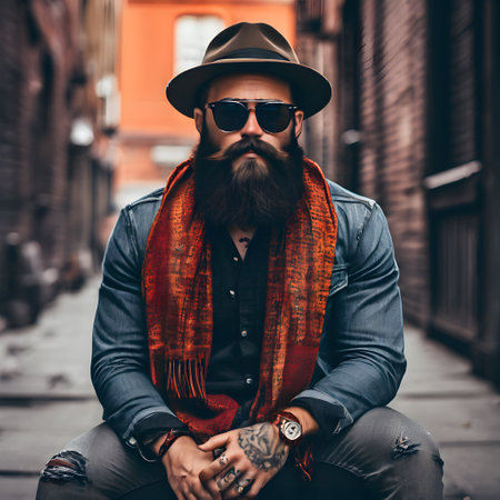 young and happy hipster people in a portraitの素材