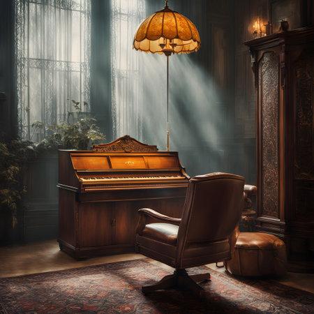 vintage furniture in the classic living roomの素材