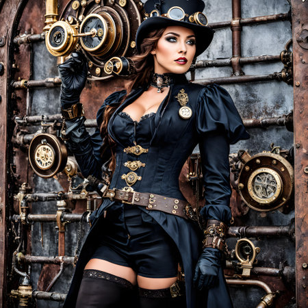 Steampunk style as a synthesis of old and newの素材