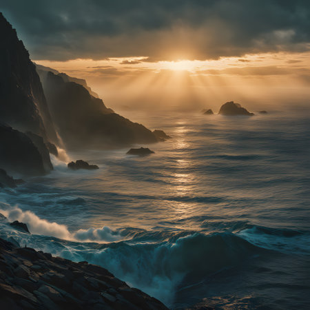 the origin and depth of the ocean with its colorful natureの素材