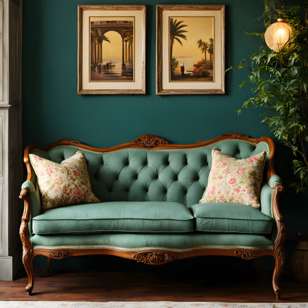 vintage furniture in the classic living roomの素材