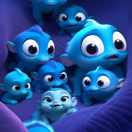 cute little babies look into the cameraの素材