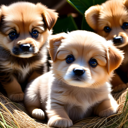 cute little babies look into the cameraの素材