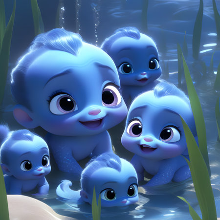 cute little babies look into the cameraの素材