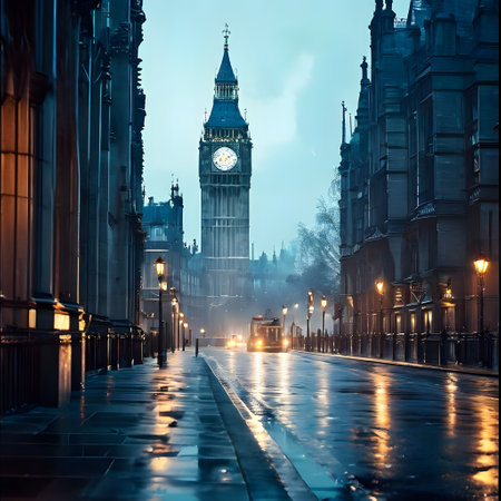 the English capital London with its landmarksの素材