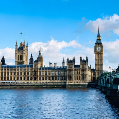 the English capital London with its landmarksの素材