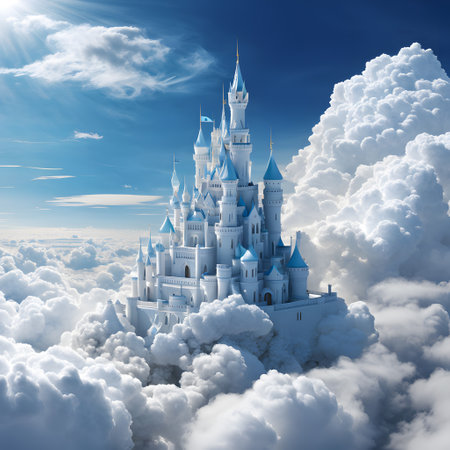 mysterious sky palace hidden in the cloudsの素材