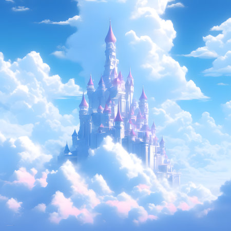 mysterious sky palace hidden in the cloudsの素材