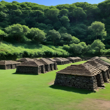 Roman soldiers camp before the battle with soldiers and weaponsの素材