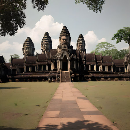 Old ancient temple of Ankor Wat in the jungleの素材