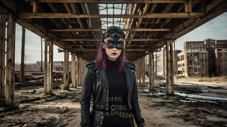 Dystopian future gray in gray as a wasteland without hopeの素材