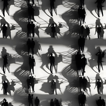 Light and shadow play with the rays of light and figuresの素材