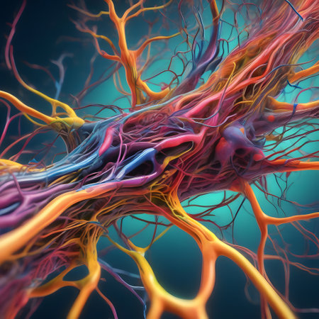 human nerve pathways run through the entire bodyの素材