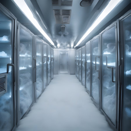 Cryonics laboratory with frozen samples of human tissueの素材