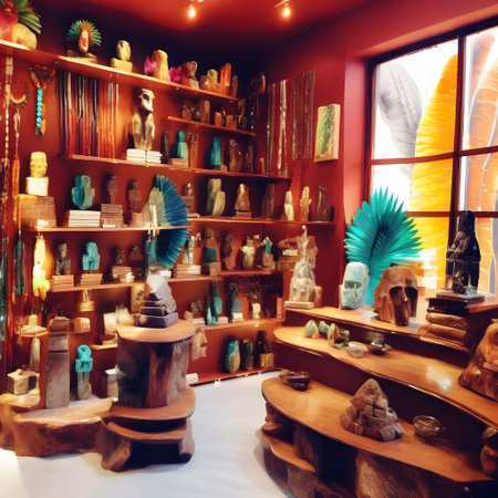 wodden glass showcases for presentation of minerals and crystalsの素材