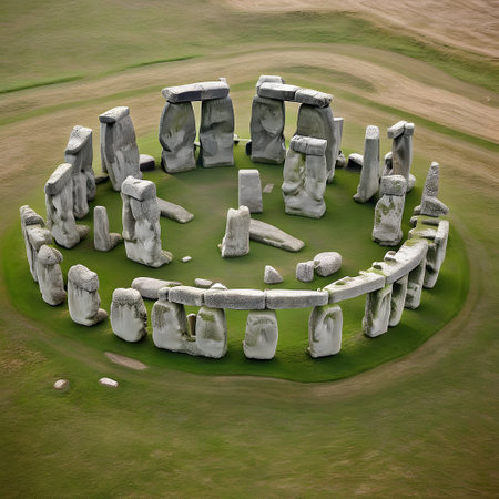 Stonehenge in England on grassland for cutic ritesの素材