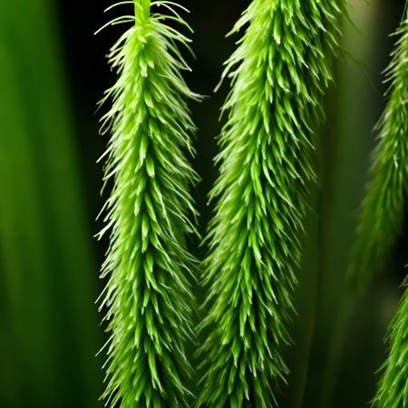 tall and green horse tail plant in gardenの素材