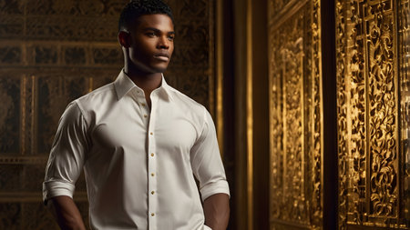 Elegant, fashionable men's shirt in a stylish styleの素材
