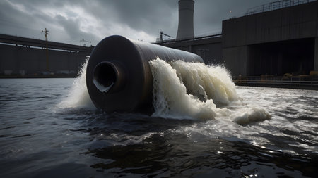 Toxic chemical wastewater is being discharged illegallyの素材