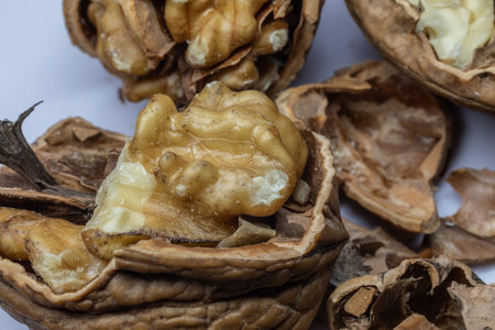 brown walnut as a very healthy food on the table