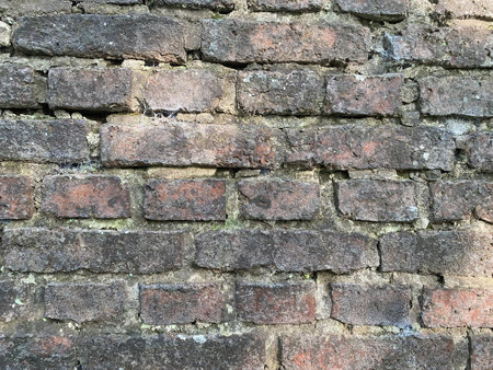 old rotten brickwork on residential buildingの写真素材