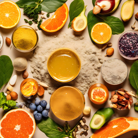 colorful powdered spices in small bowls in the kitchenの素材