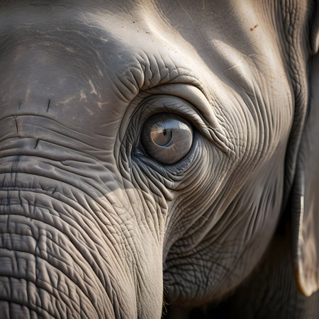 Head of a mighty elephant with eyes and fake skinの素材