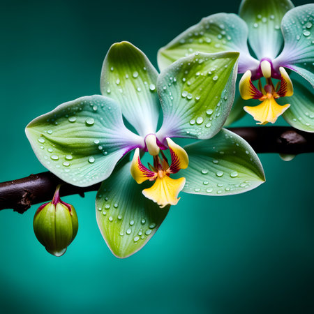 beautiful blue flower as an orchidの素材