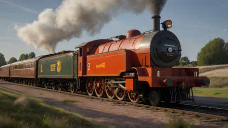 old steam locomotive for vitage journeyの素材