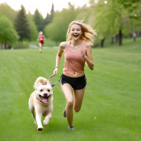 cute little dogs in the parkの素材