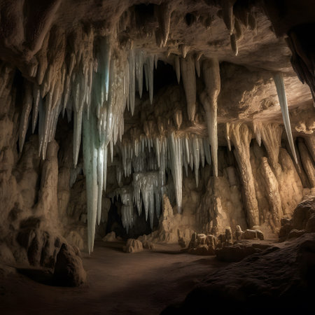 great wonderful glowing cave under the earthの素材