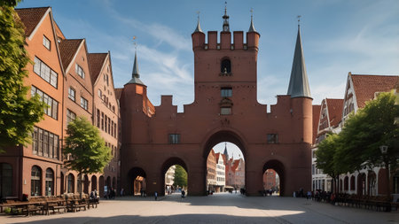 old middle age city in Germany for trade and shippingの素材