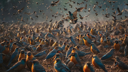 Nocturnal bats fly through the night in search of foodの素材