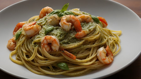 pan with healthy hot noodles for dinnerの素材