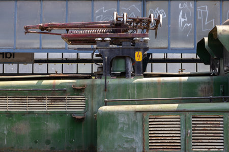 old rusty iron freight wagons of the railway