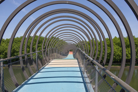 colored steel Slinky Springs Bridge in Oberhausen