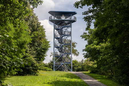 Six lakes plate as a local recreation area in Duisburg, NRW, Germanyの写真素材