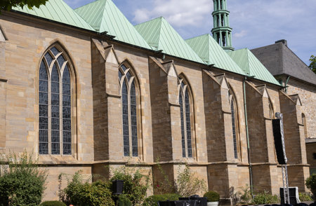 great stony Cathedral of Essen in NRWの写真素材