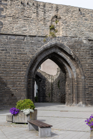 old middle aged ruins of a castle in Andernachの写真素材