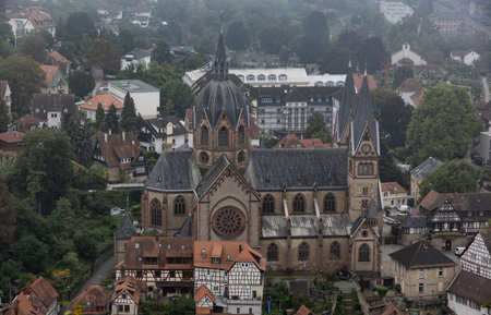 St. Peter Cathedral as a Christian church in Heppenheim in Germany